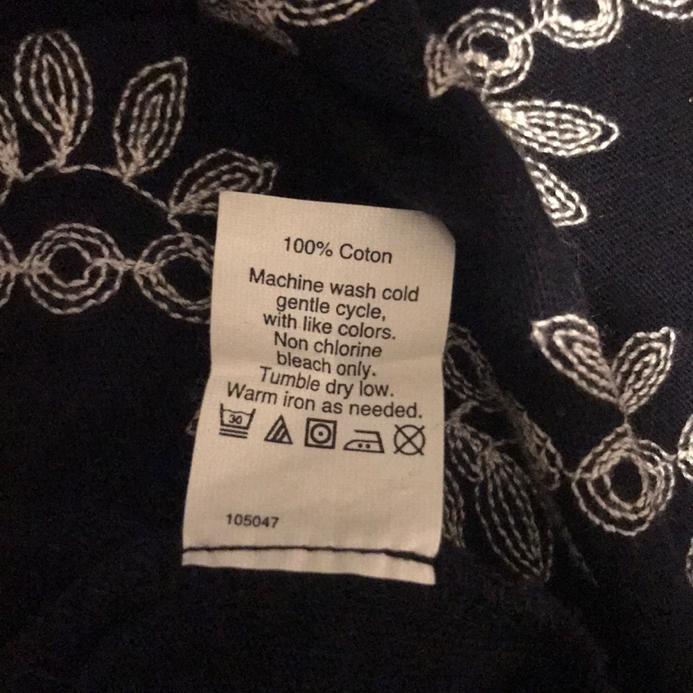 Embroidered J. Crew Top Navy Blue sz M - Picture 5 of 5